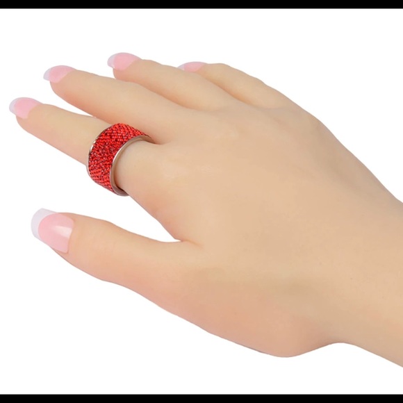 Stainless Steel CZ Crystal Red Ring NW - Picture 2 of 6